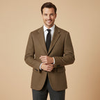 Men's Herringbone Tweed-Style Blazer – Tailored Slim Fit