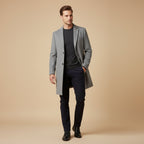 Men's Long Smart Winter Coat – Minimalist Tailored Cut