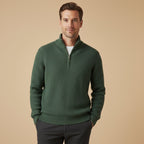 Men's Soft-Knit Half-Zip Jumper – Ribbed Texture