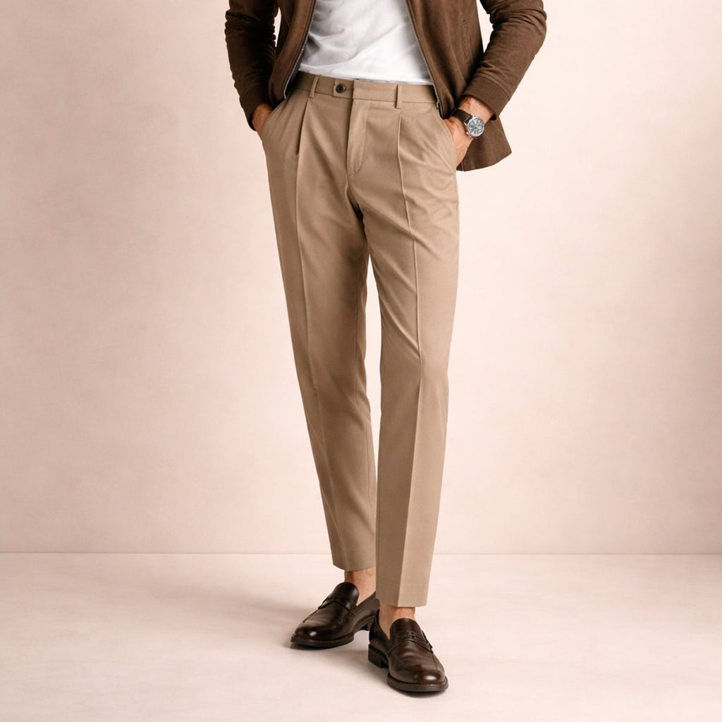 Men's Tailored Pleated Trousers – Relaxed Vintage Fit