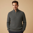 Men's Soft-Knit Half-Zip Jumper – Ribbed Texture
