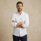 Men's Long-Sleeve Linen Shirt – Relaxed Vintage Cut