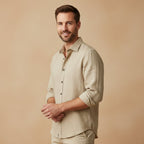Men's Long-Sleeve Linen Shirt – Relaxed Vintage Cut