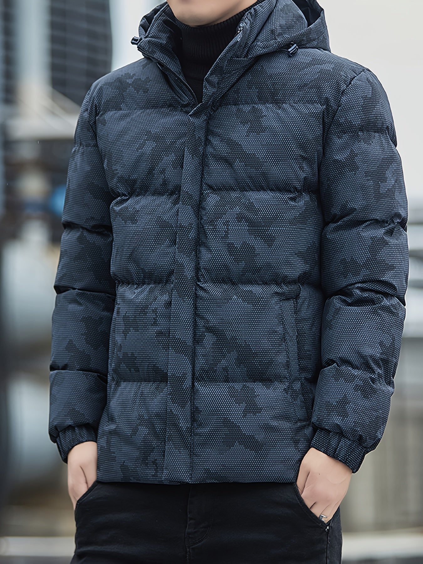 Men's Camouflage Winter Jacket with Hood