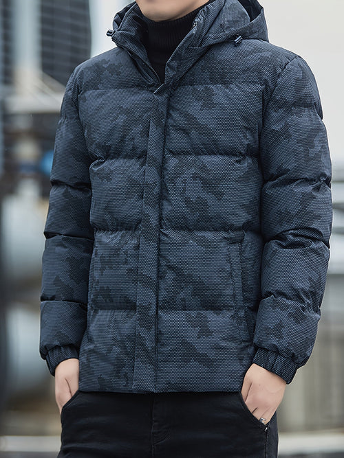 Men's Camouflage Winter Jacket with Hood