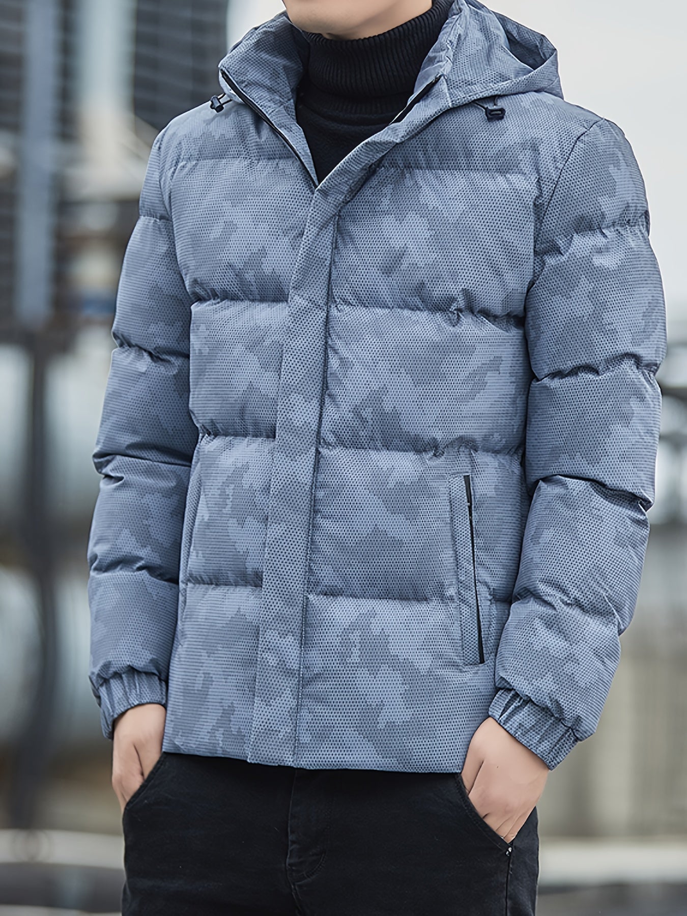 Men's Camouflage Winter Jacket with Hood