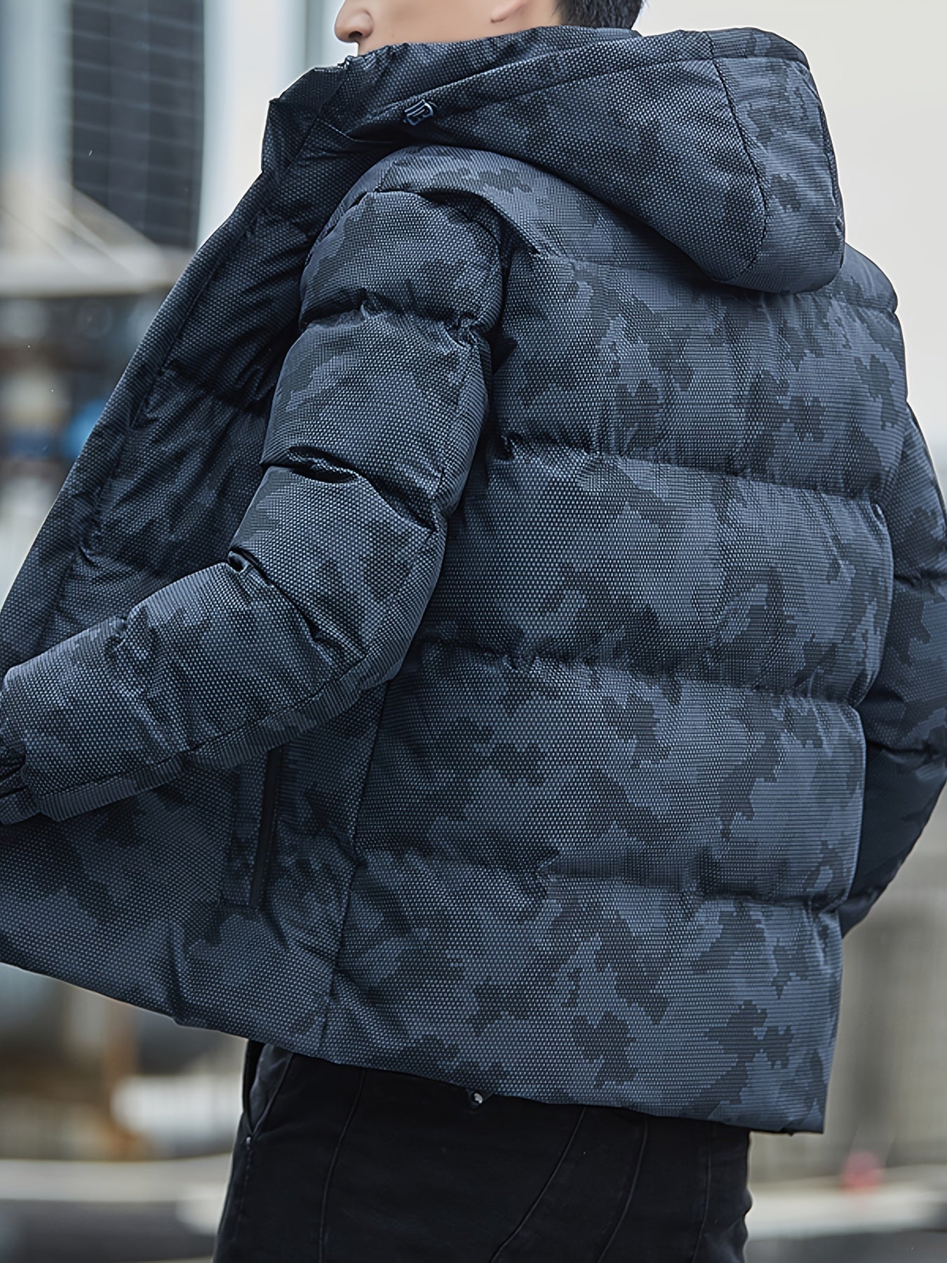 Men's Camouflage Winter Jacket with Hood
