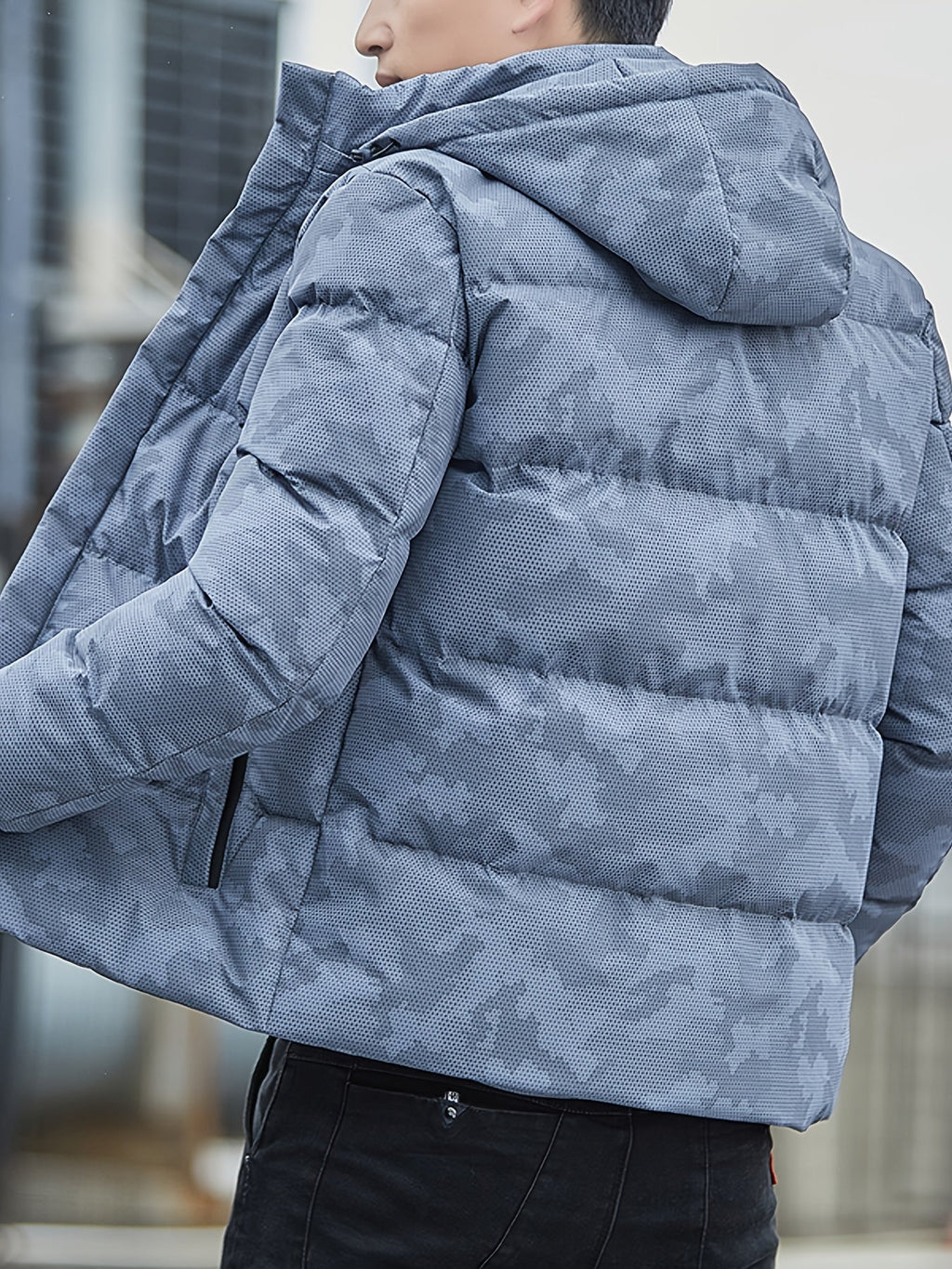 Men's Camouflage Winter Jacket with Hood