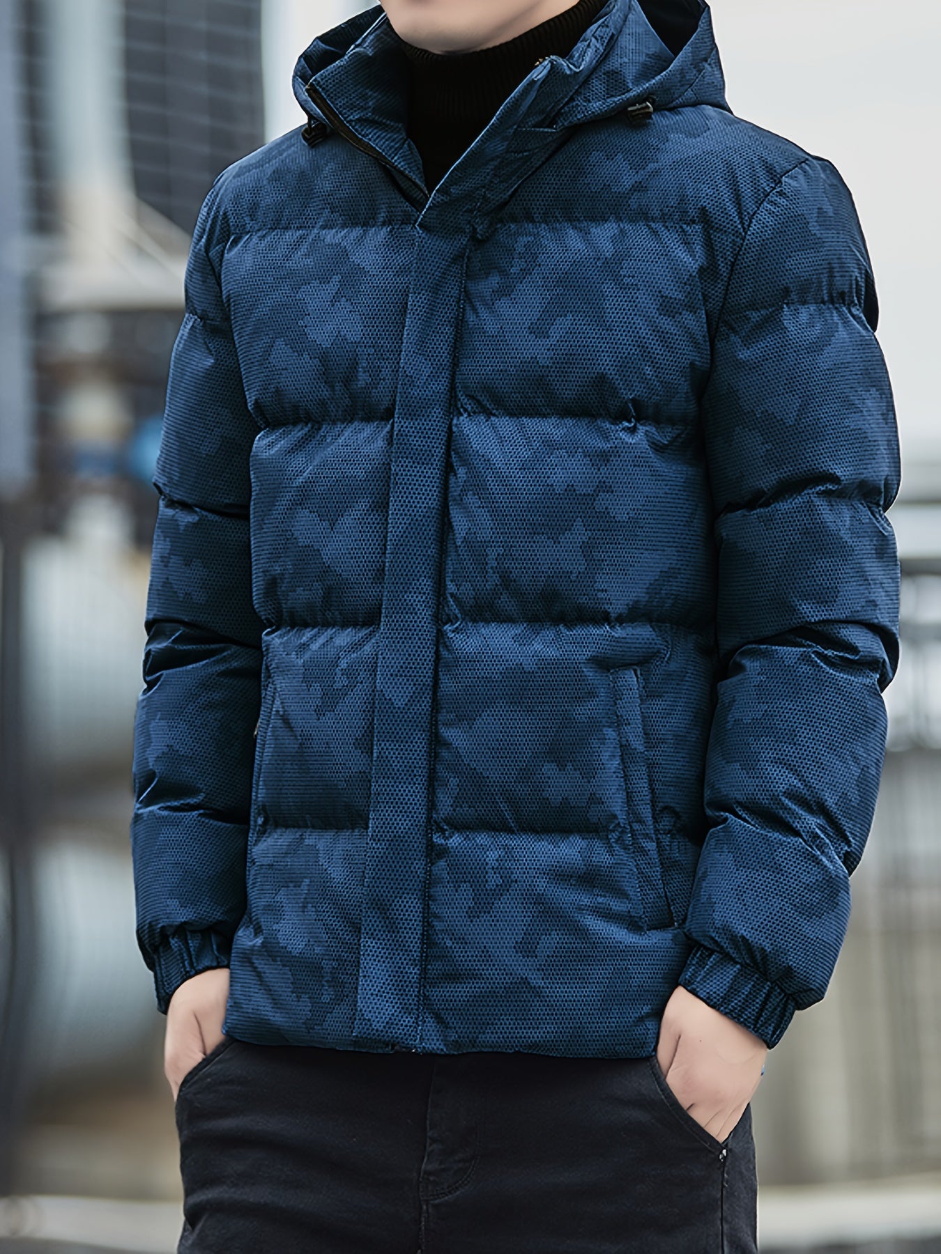 Men's Camouflage Winter Jacket with Hood