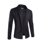 Men's Open-Front Shawl Collar Cardigan – Long-Sleeve Relaxed Knit Layer