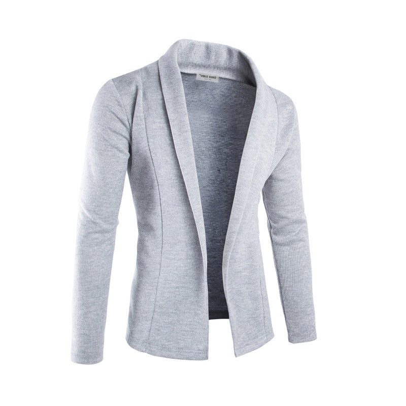 Men's Open-Front Shawl Collar Cardigan – Long-Sleeve Relaxed Knit Layer