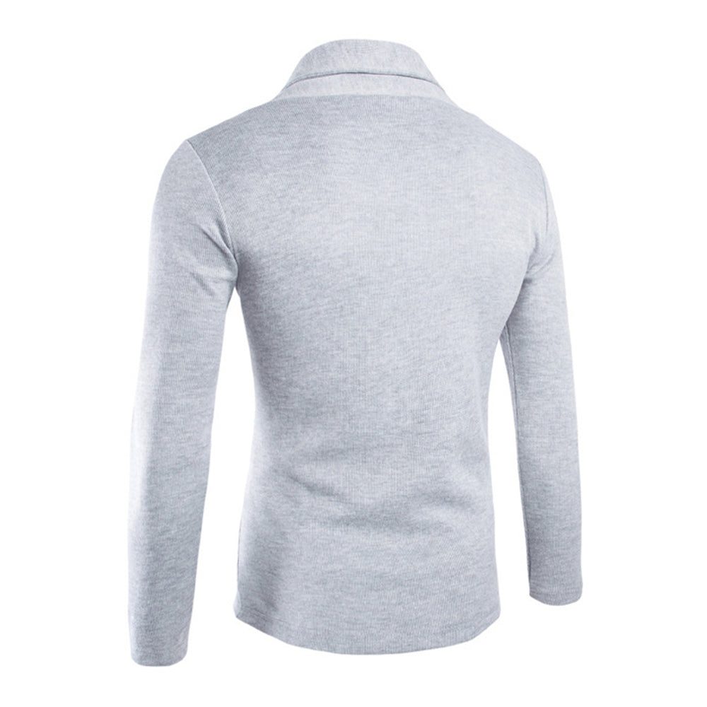 Men's Open-Front Shawl Collar Cardigan – Long-Sleeve Relaxed Knit Layer