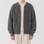 Men's Cardigan with Funnel Neck