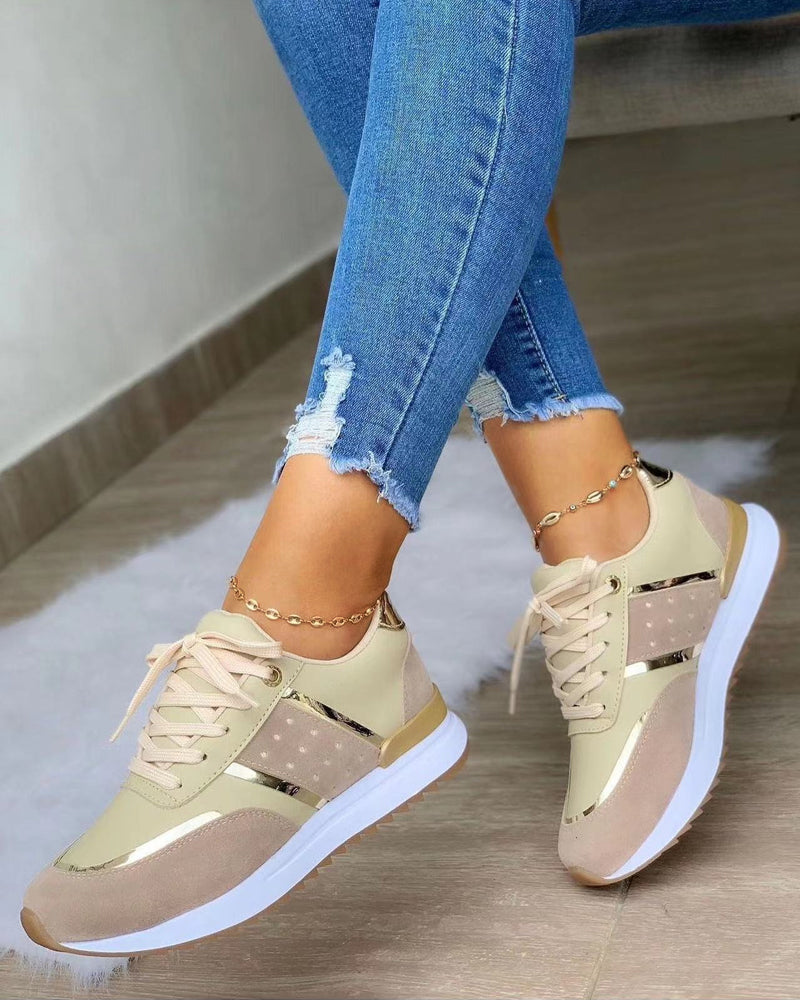 Women's Lace-up Trainers – Navy