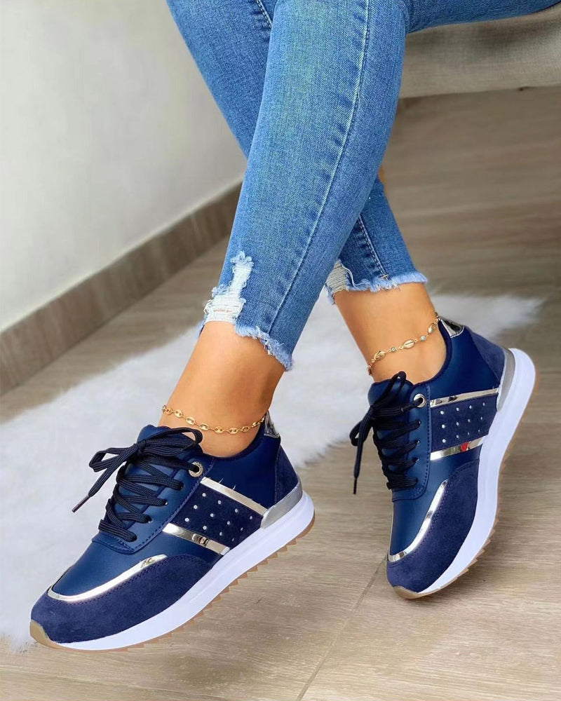 Women's Lace-up Trainers – Navy
