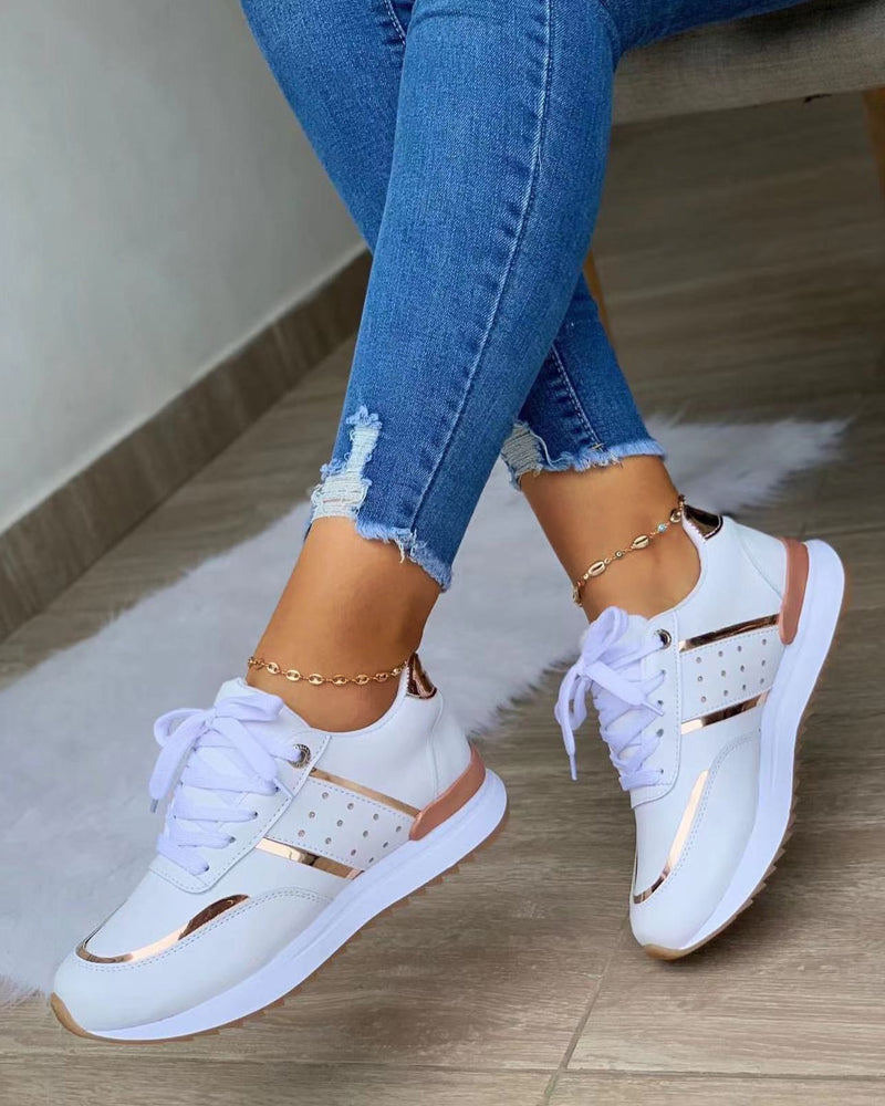 Women's Lace-up Trainers – Navy