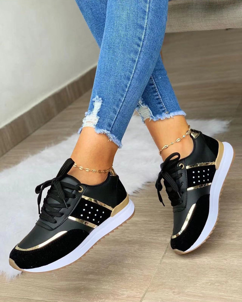 Women's Lace-up Trainers – Navy
