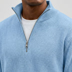 Men's Ribbed Cotton Crew Jumper – 10 Colours, S to 5XL