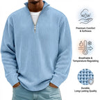 Men's Ribbed Cotton Crew Jumper – 10 Colours, S to 5XL