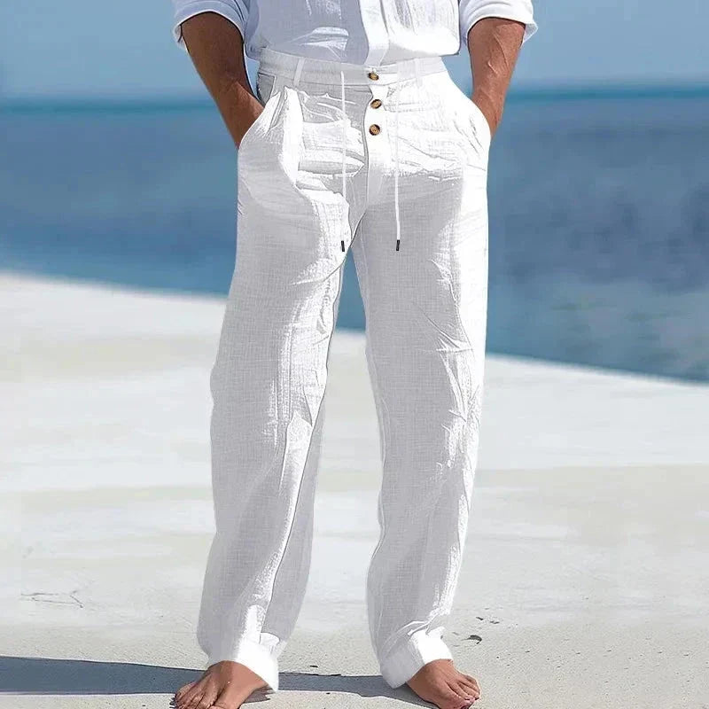 Men's linen-look Drawstring Trousers – Relaxed Summer Pants