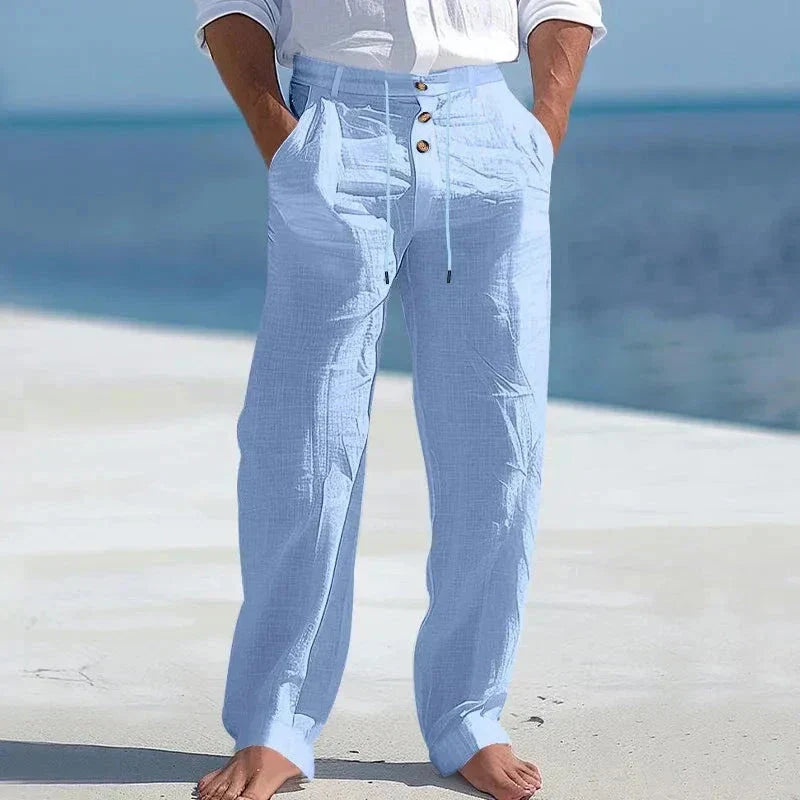Men's linen-look Drawstring Trousers – Relaxed Summer Pants