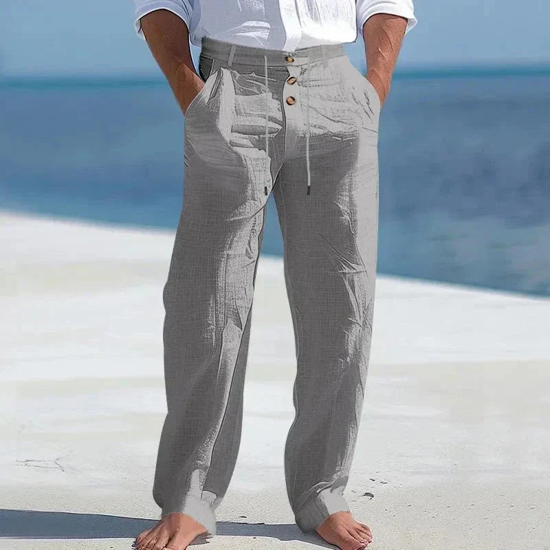 Men's linen-look Drawstring Trousers – Relaxed Summer Pants