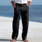 Men's linen-look Drawstring Trousers – Relaxed Summer Pants