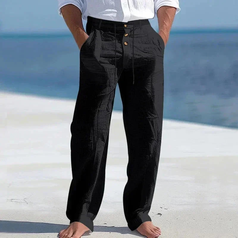 Men's linen-look Drawstring Trousers – Relaxed Summer Pants