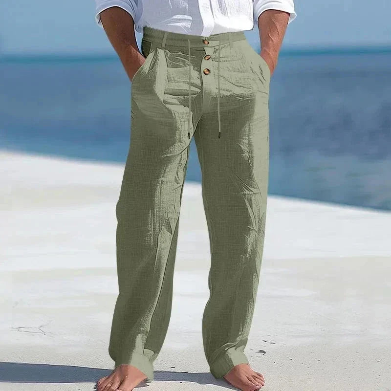Men's linen-look Drawstring Trousers – Relaxed Summer Pants