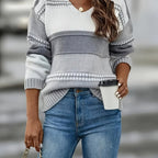 Women's V-neck Jumper with long sleeves – Mixed