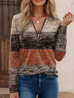 Women's Crew-neck T-shirt with long sleeves – Coffee