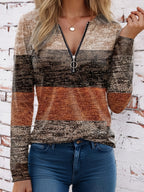 Women's Crew-neck T-shirt with long sleeves – Coffee