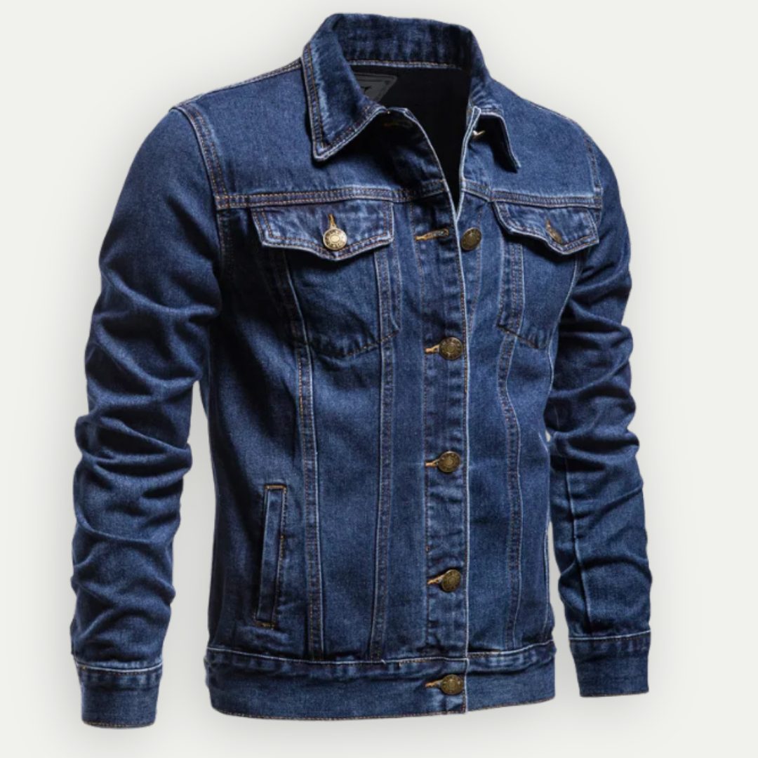 Men's Classic Denim Jacket – Button-Front Trucker Style