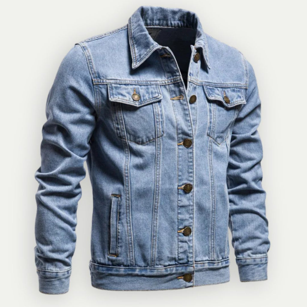 Men's Classic Denim Jacket – Button-Front Trucker Style