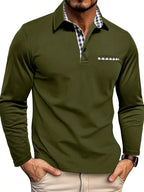 Men's Button-neck Polo Shirt with long sleeves