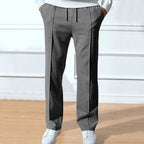 Men's Straight-Leg Trousers – Drawstring Waist Tailored Pants