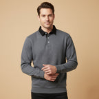 Men's Long-Sleeve Knitted Polo Shirt – Classic Collar