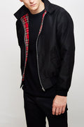 Men's Harrington Jacket – Tartan Lined Zip-Up Casual Outerwear