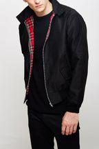 Men's Harrington Jacket – Tartan Lined Zip-Up Casual Outerwear