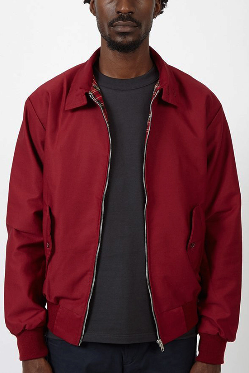 Men's Harrington Jacket – Tartan Lined Zip-Up Casual Outerwear