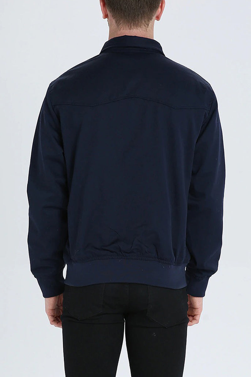 Men's Harrington Jacket – Tartan Lined Zip-Up Casual Outerwear