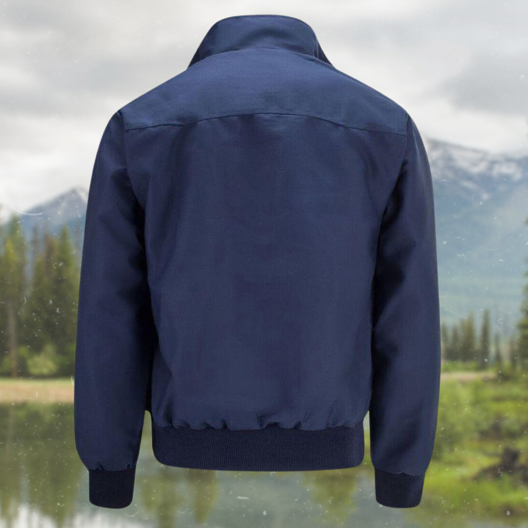 Men's Harrington Jacket – Tartan Lined Zip-Up Casual Outerwear