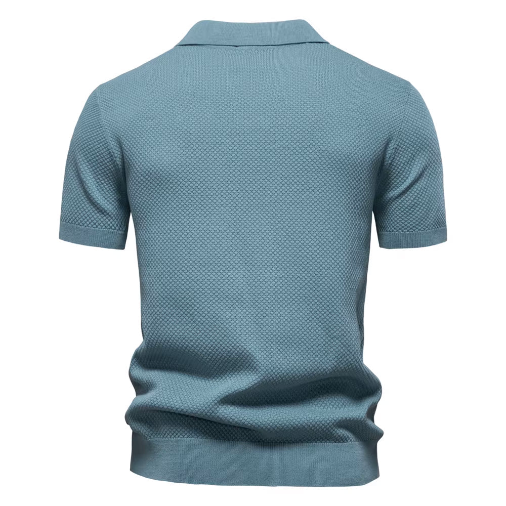 Men's Breathable V-Neck Polo – Modern Athletic Fit