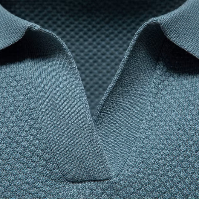 Men's Breathable V-Neck Polo – Modern Athletic Fit