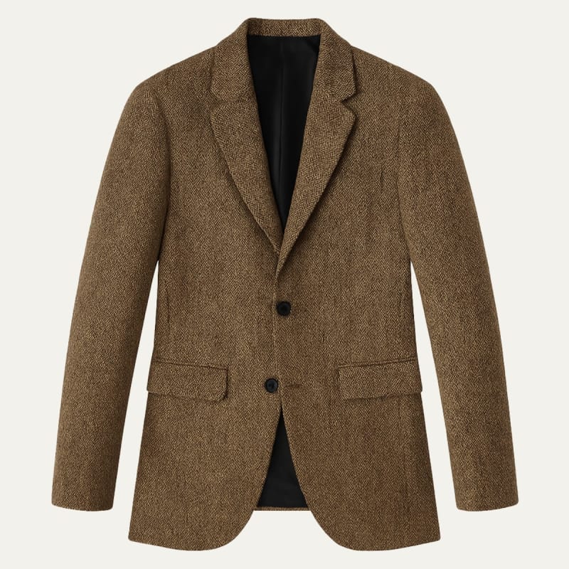 Men's Herringbone Wool-Blend Blazer – Tailored Slim Fit