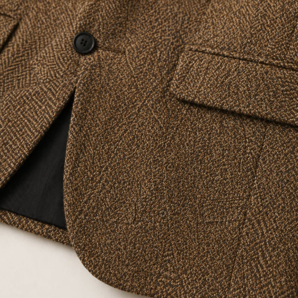Men's Herringbone Wool-Blend Blazer – Tailored Slim Fit