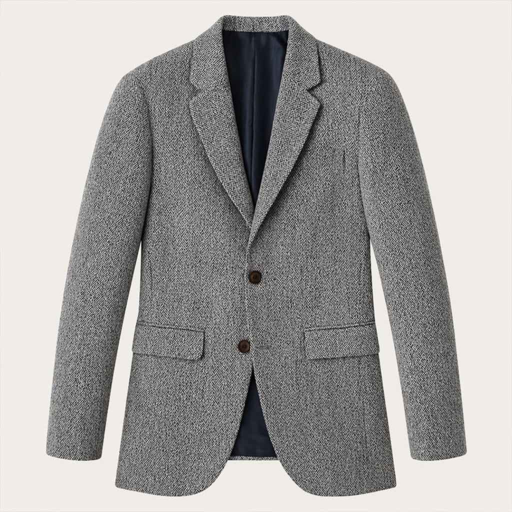 Men's Herringbone Wool-Blend Blazer – Tailored Slim Fit