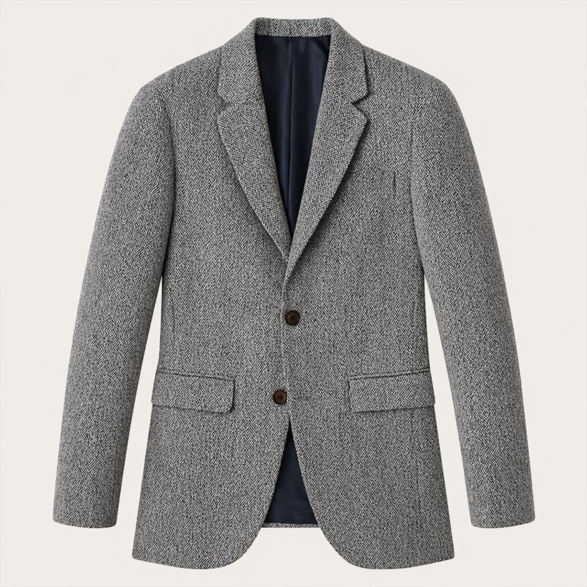 Men's Herringbone Wool-Blend Blazer – Tailored Slim Fit