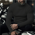 Men's Ribbed Turtleneck Knit Sweater – Warm Slim-Fit Long-Sleeve Pullover