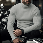Men's Ribbed Turtleneck Knit Sweater – Warm Slim-Fit Long-Sleeve Pullover